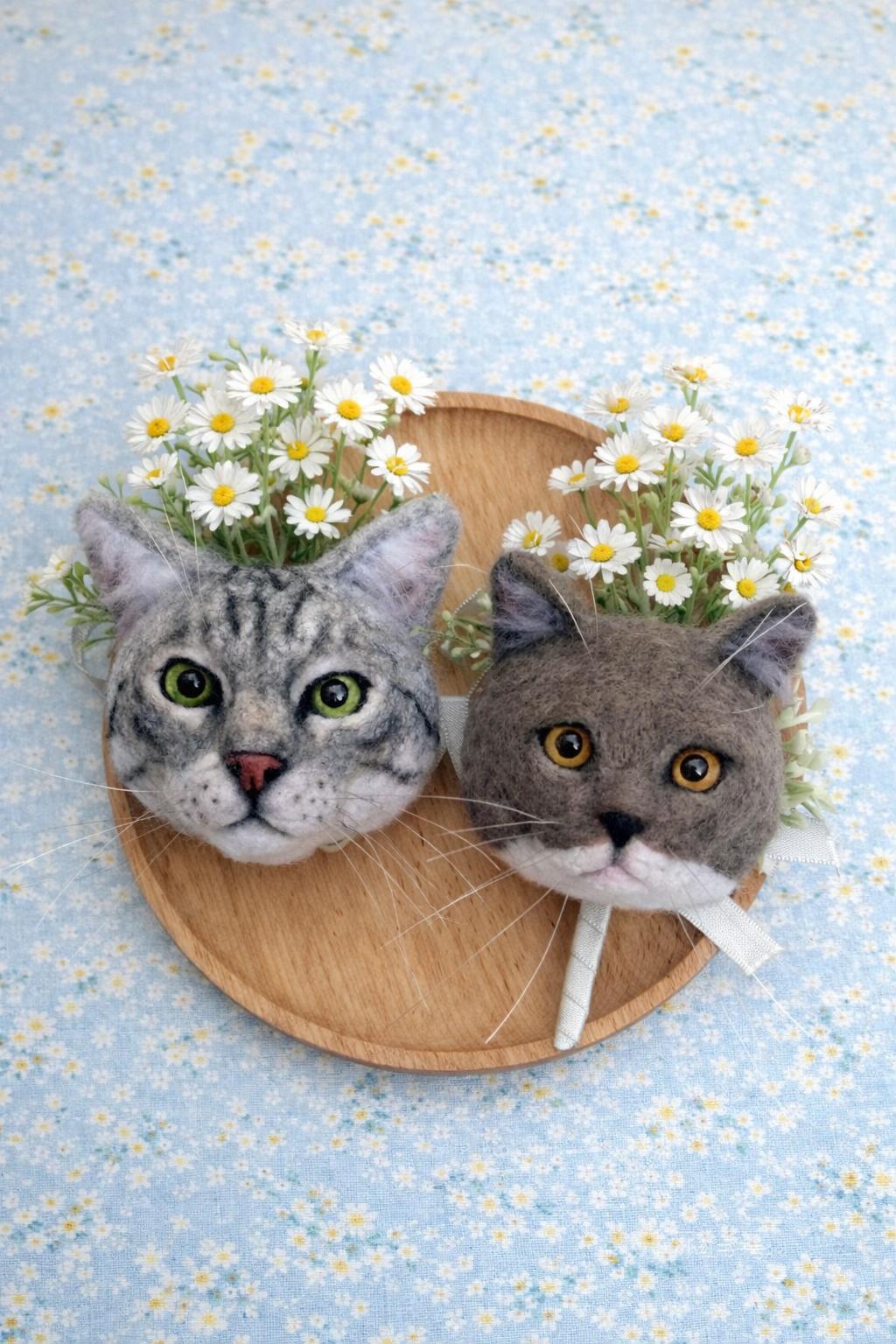 Miniature needle felted pet pendant - wool pet loss sympathy gift