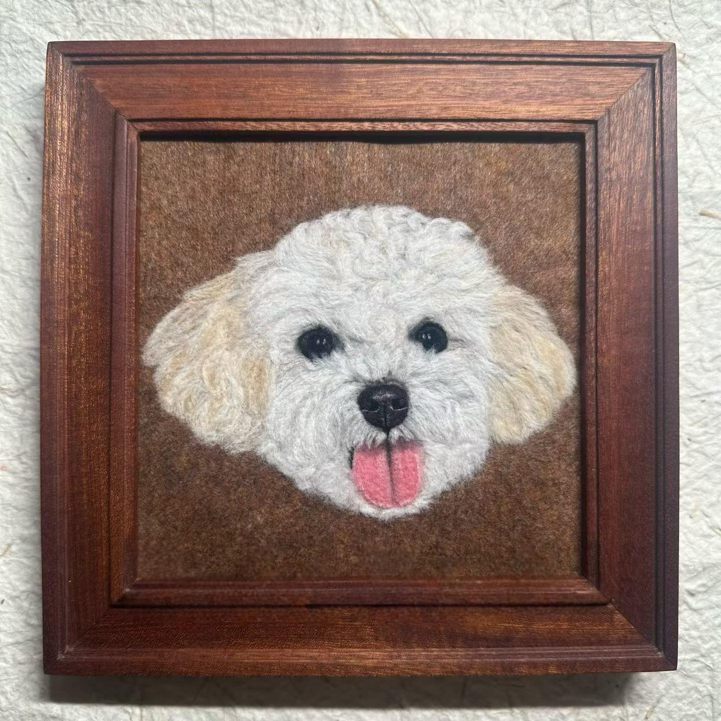 Small 2D Felted Pet Portrait in 15x15cm Wooden Frame - Photo 13