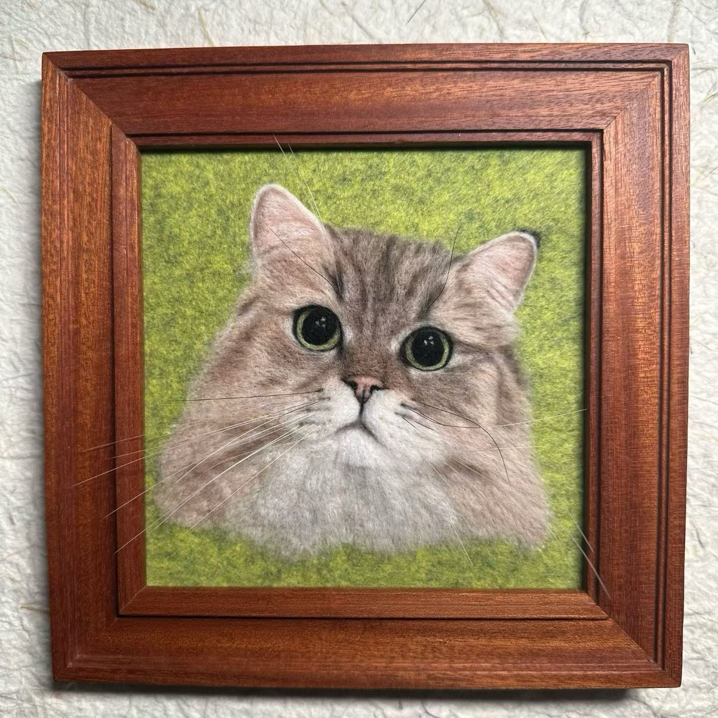 Small 2D Felted Pet Portrait in 15x15cm Wooden Frame - Photo 15