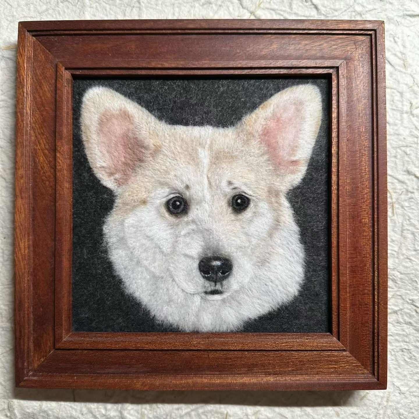 Small 2D Felted Pet Portrait in 15x15cm Wooden Frame - Photo 18