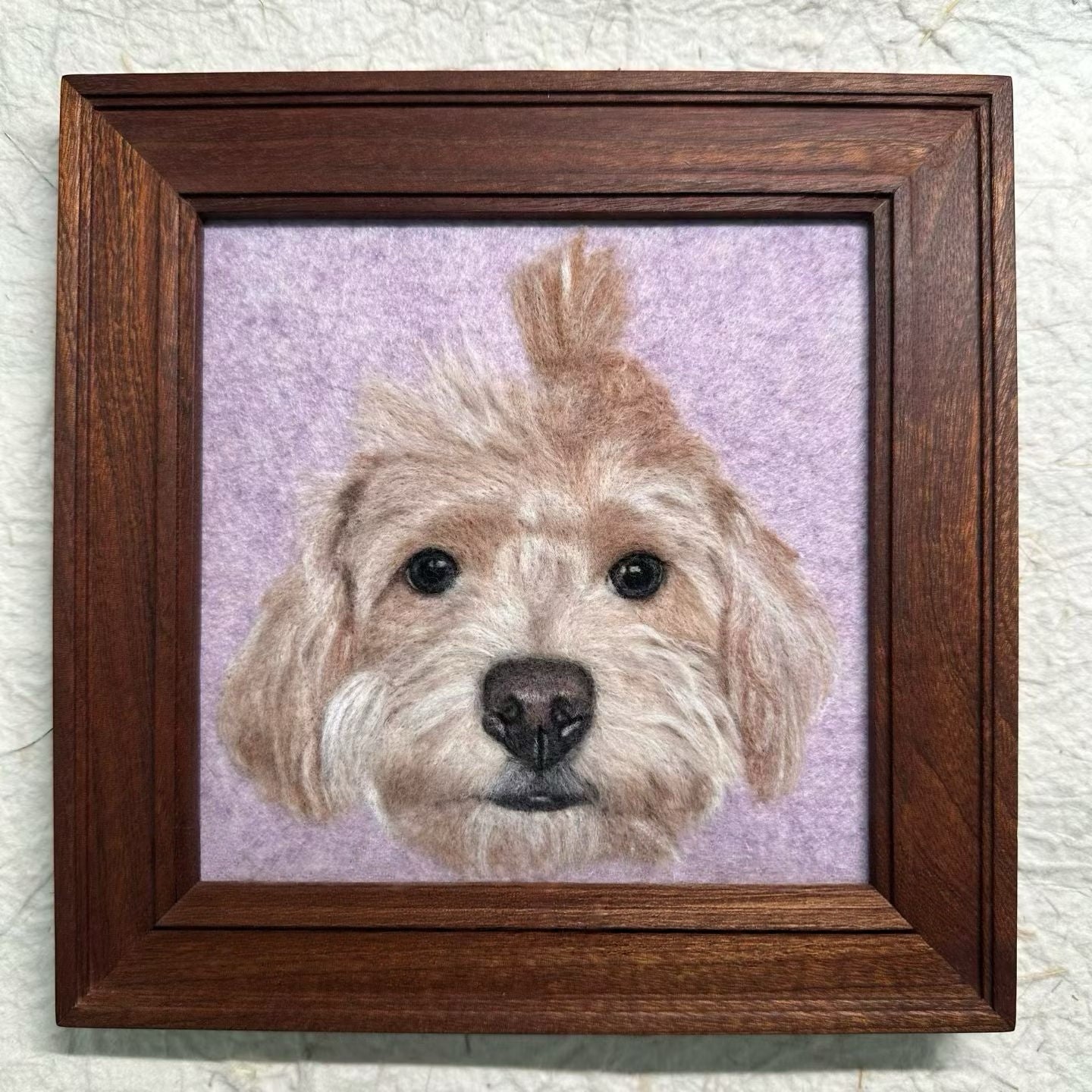 Small 2D Felted Pet Portrait in 15x15cm Wooden Frame - Photo 19