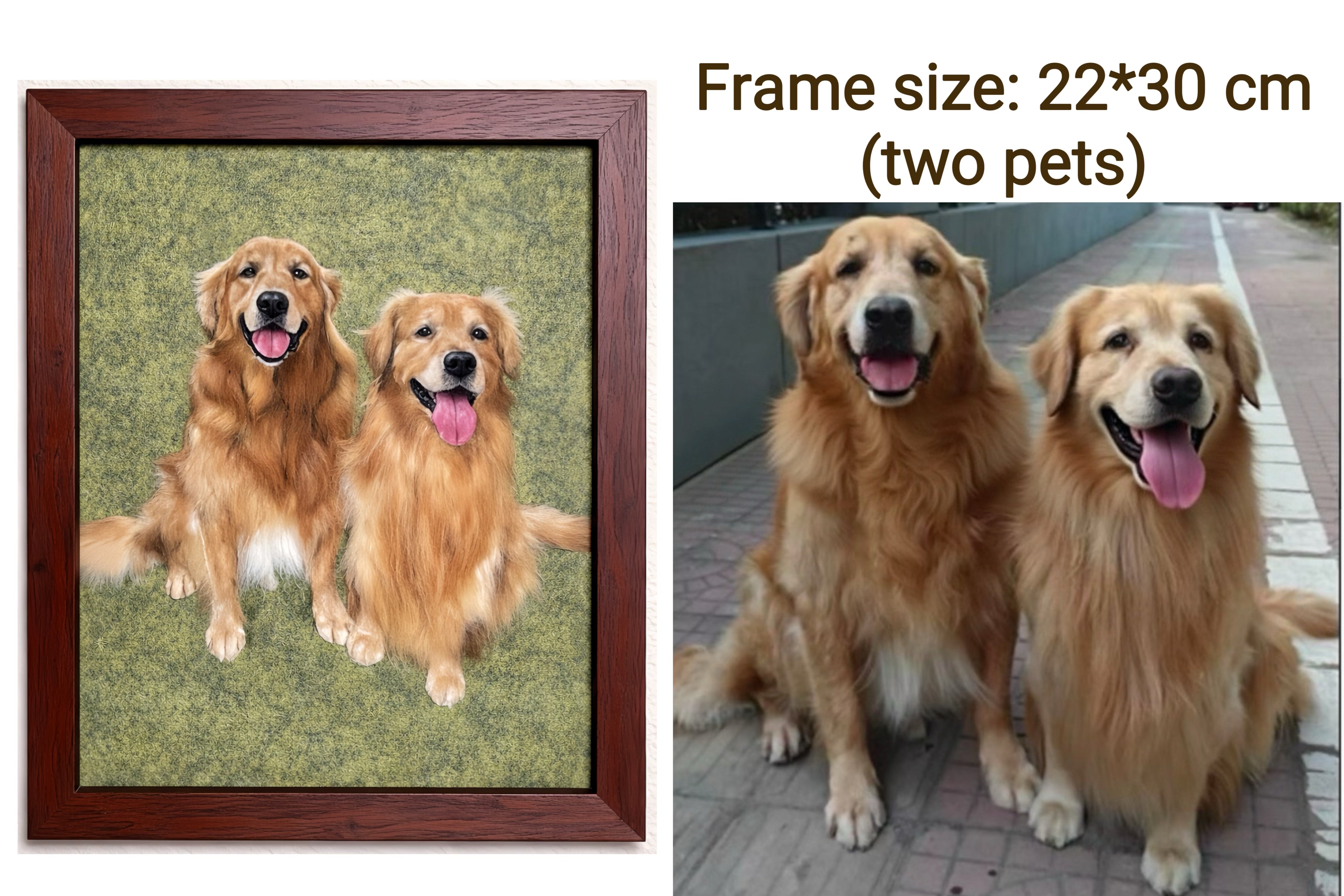 Custom 2D Felted Pet Portrait in Wooden Frame: 4 Sizes - Photo 6
