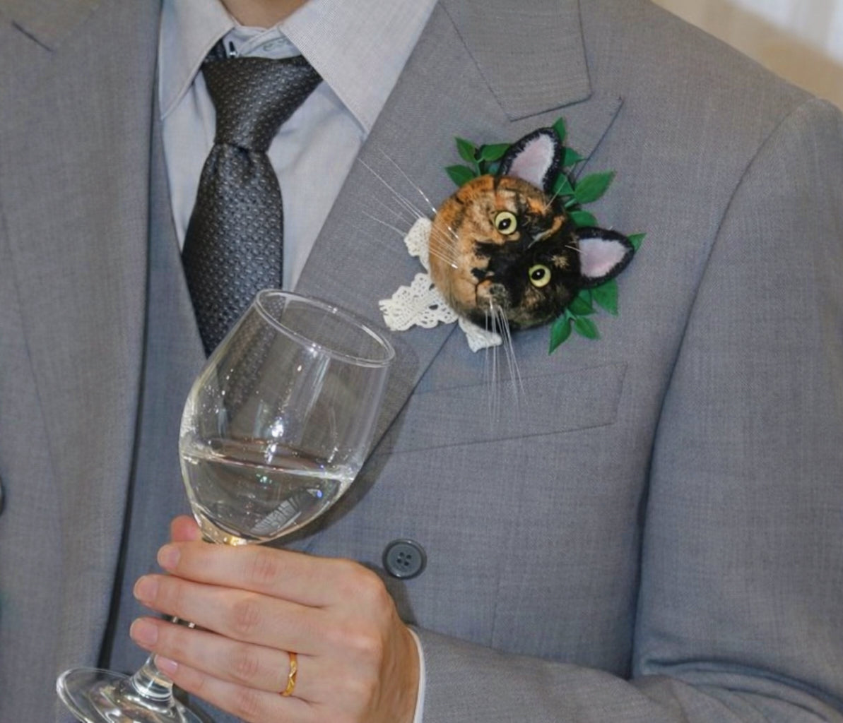 Custom 3D Felted Pet Brooch for Weddings and Events - Photo 10