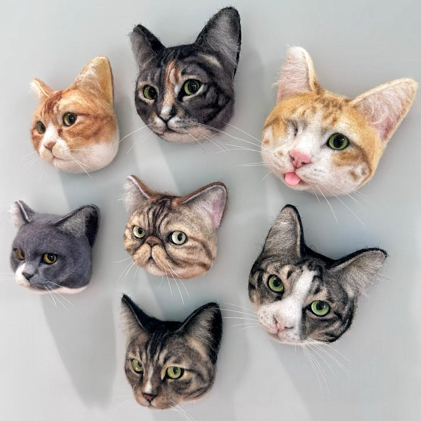 Custom 3D felted pet fridge magnet handcrafted wool