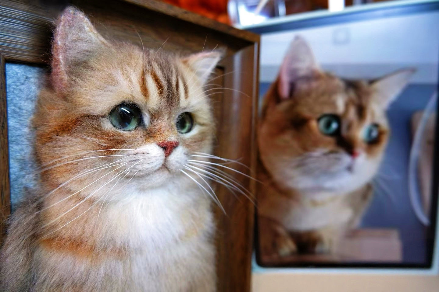 Custom 3D Felted Pet Portrait in Wooden Frame: 3 Sizes - Photo 12